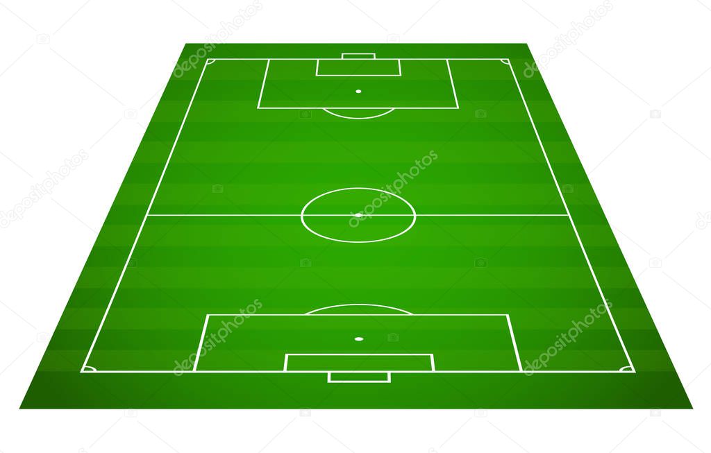 Green grass field background. Vector Football - Soccer Field