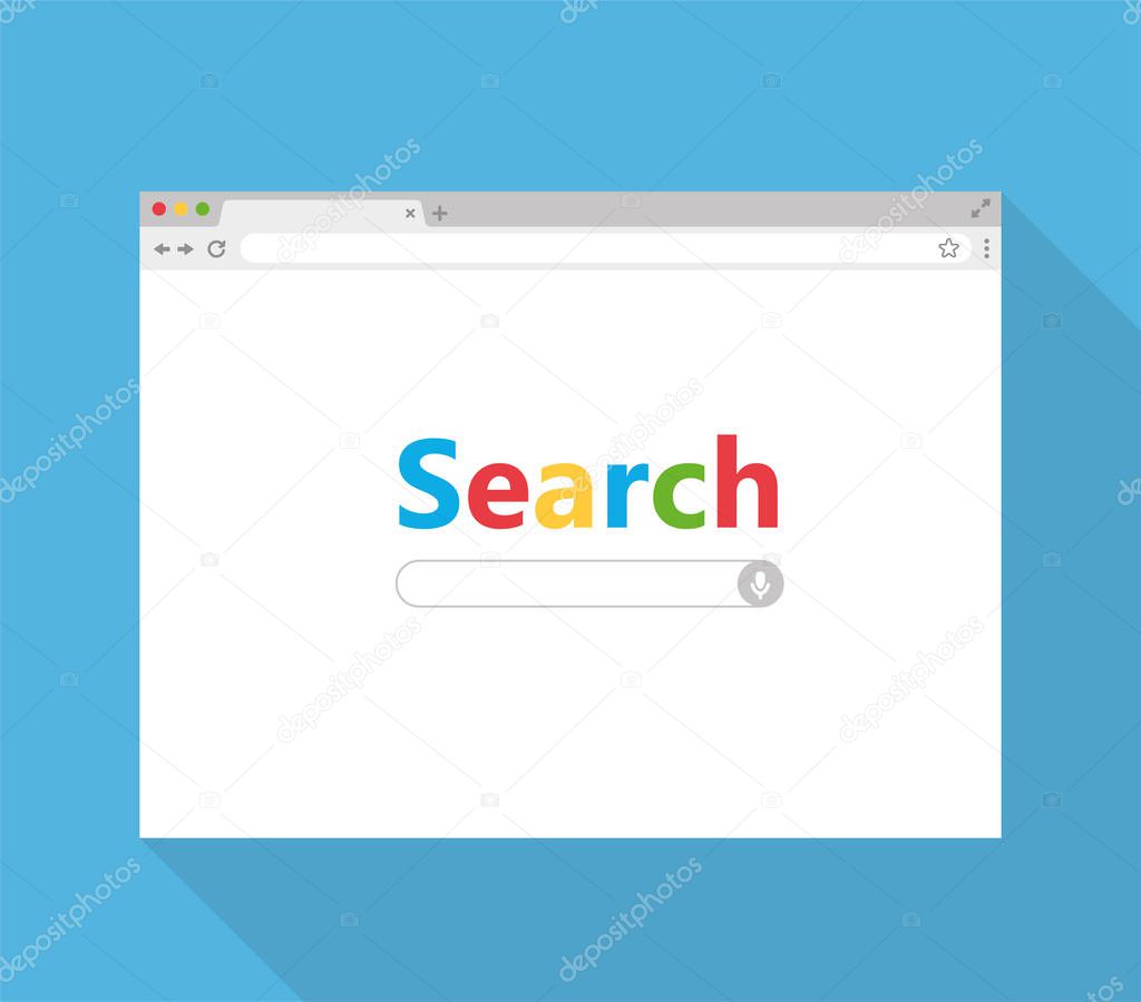 Browser window search bar. Flat style - stock vector.