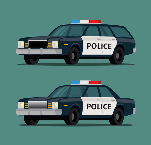 Police Car Different Bodies Flat Style Stock Vector — Stock Vector