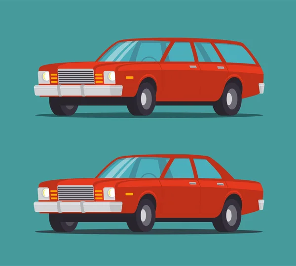 Червона Машина Різних Кузовах Плоский Стиль Стоковий Вектор — стоковий вектор