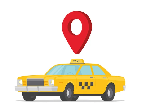 Показник Карти Таксі Автомобіль Таксі Плоский Стиль Фондовий Вектор — стоковий вектор