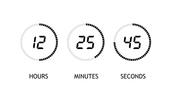 Countdown Klok Teller Digitale Timer Stopwatch Vector Pictogram Klok Horloge — Stockvector