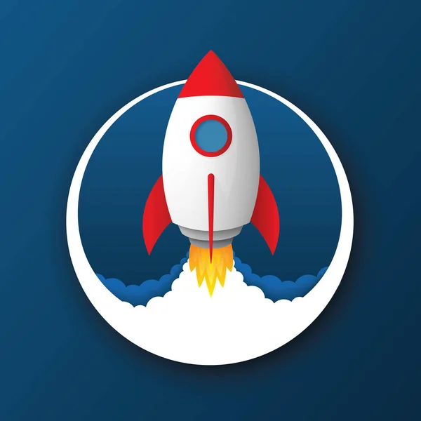 Rocket Spouštění Vektorové Ikony Vektorové — Stockový vektor
