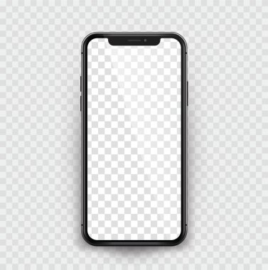 Saydam arka plan - hisse senedi vektör siyah gerçekçi smartphone.