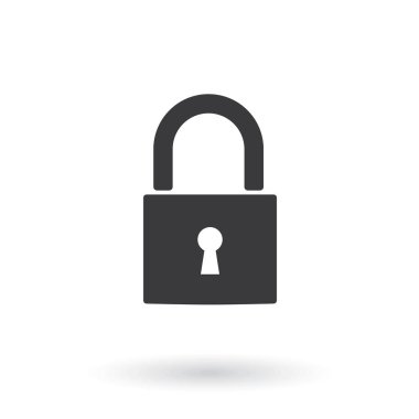 Simgeyi kilitleyin. Düz stil - stok vektörü.