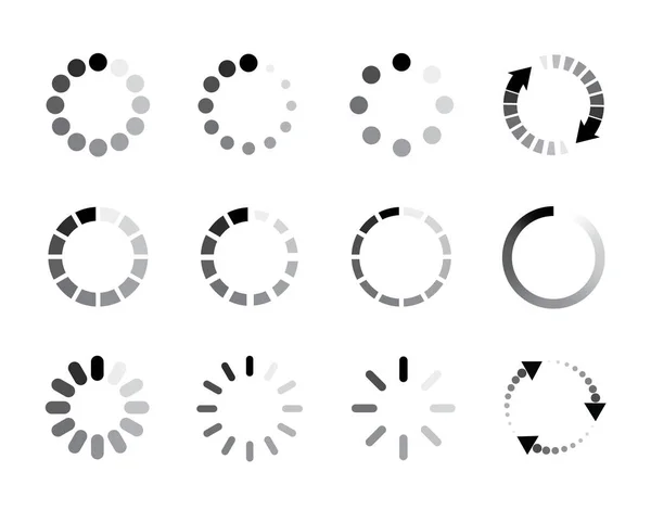 Ladesymbole setzen. Symbole laden. donload oder Upload Statussymbol. fla — Stockvektor