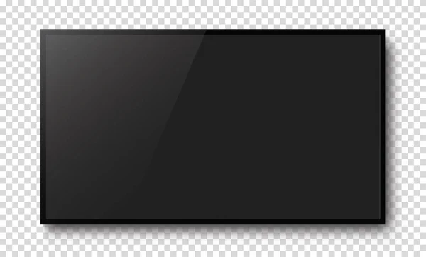 Реалістичний чорний телевізійний екран на ізольованому фоні. 3d бл — стоковий вектор