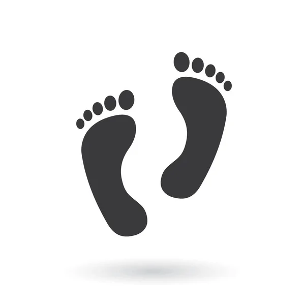 Mänskliga fötter svart med tår-ikonen. Flat stil-Stock vektor. — Stock vektor