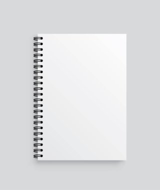 Gerçekçi vektör Notebook. Ön görünüm. -stok vektör.
