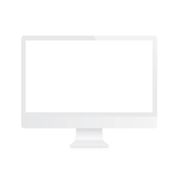 Bílý počítačový monitor. Přední pohled na burzovní vektor. — Stockový vektor