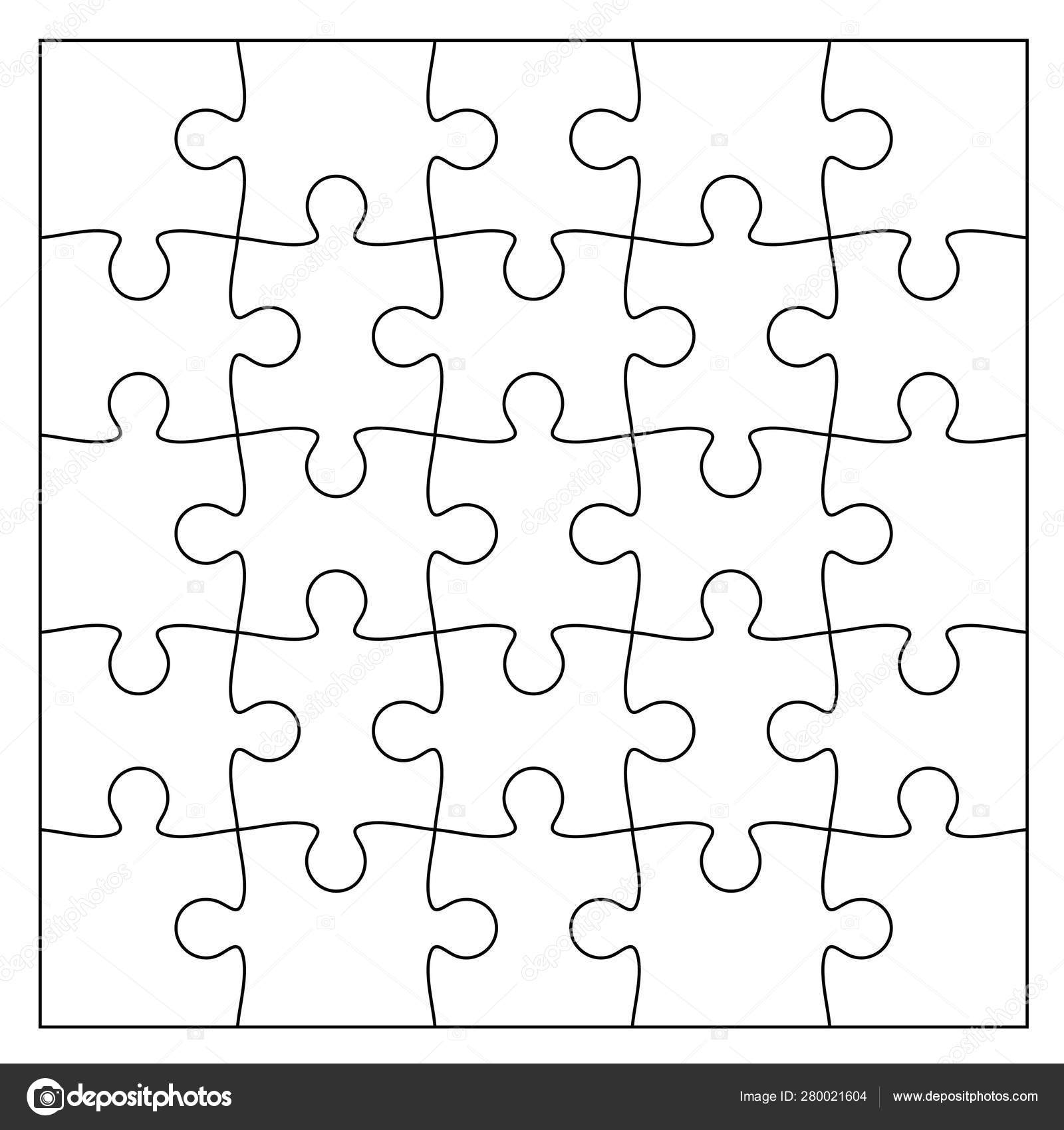 Download Set Of Black And White Puzzle Pieces Jigsaw Grid Puzzle 25 Piec Stock Vector Image By C Comauthor 280021604