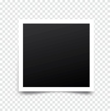 Transp'a yerleştirilen gölge vektör maketli gerçekçi fotoğraf çerçevesi