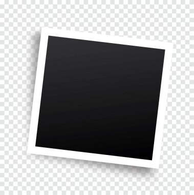 Transp'a yerleştirilen gölge vektör maketli gerçekçi fotoğraf çerçevesi