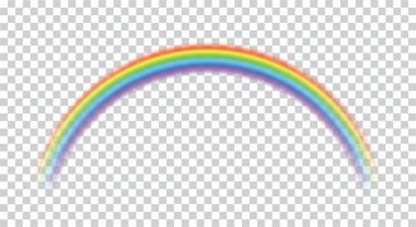 Gökkuşağı simgesi gerçekçi. Saydam bac üzerinde izole mükemmel simge