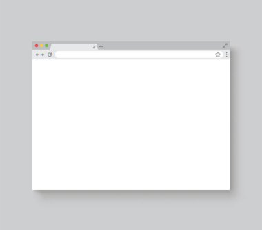 Tarayıcı penceresi. Gölge ile Web tarayıcısı mockup - stok vektör.
