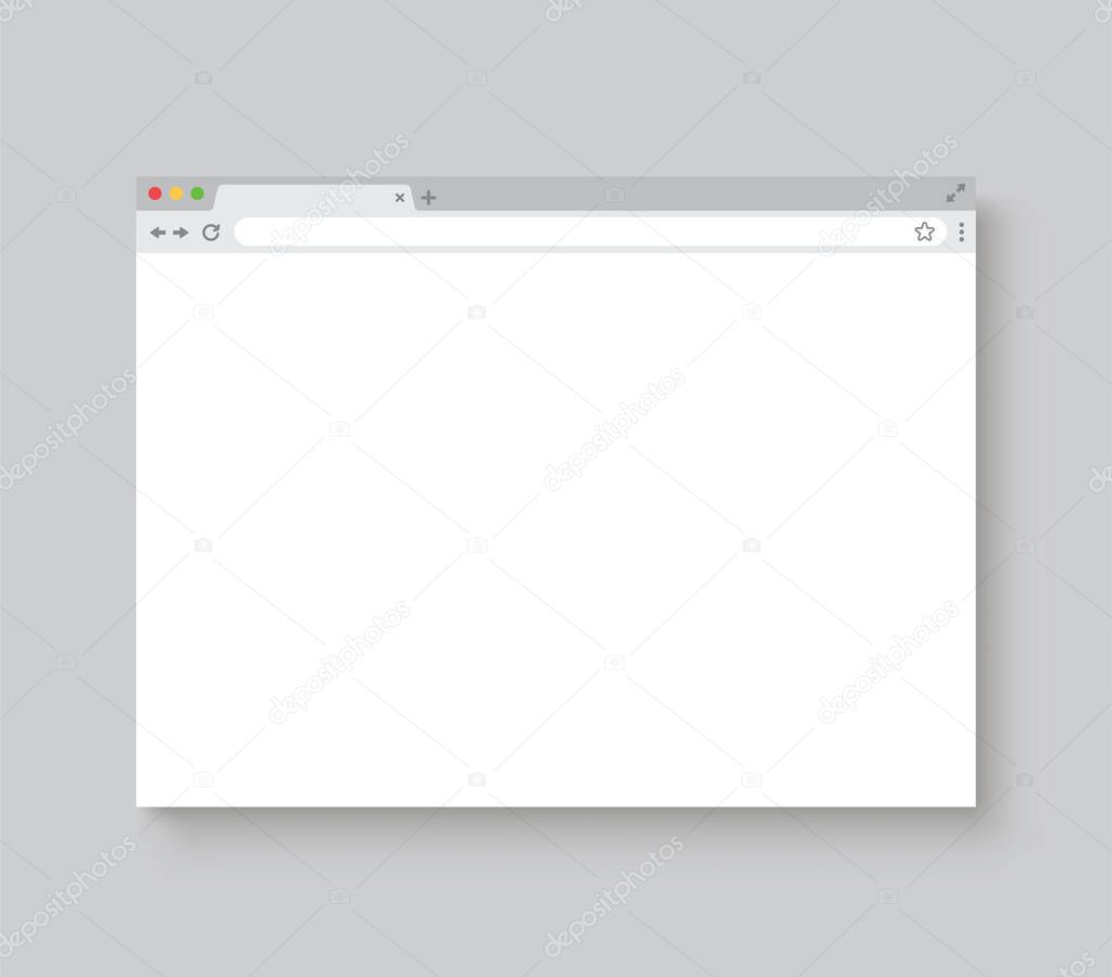 Browser window. Web browser mockup with shadow - stock vector.