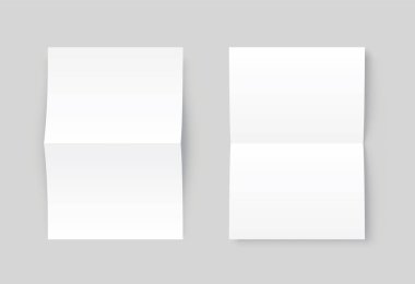 Vektör iki boş beyaz kağıt açıldı. Ön görüş. - stok vektörü.