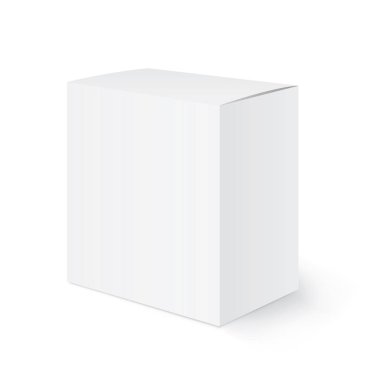 Gerçekçi kağıt kutusu mockup. Gölgeli ambalaj kutusu - stok ve