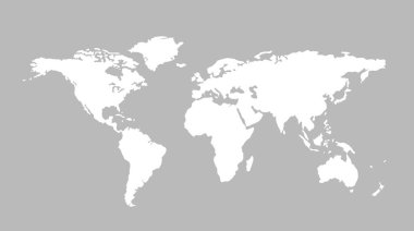 Dünya Haritası Beyaz arka plan üzerinde izole - stok vektörü.