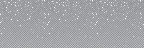 Naadloze vallende sneeuw of sneeuwvlokken. Geïsoleerd op transparante achtergrond - stock vector. — Stockvector