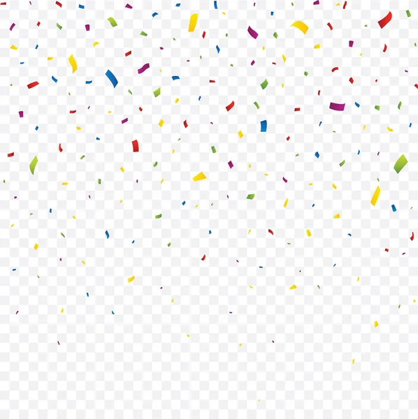 Färgglada Confetti på transparent bakgrund. Fallande konfetti - beståndsvektor. — Stock vektor