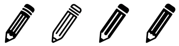 Set Mit Bleistift Icons Symbol Bearbeiten Verschiedene Stift Symbole Gesetzt — Stockvektor