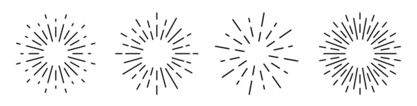 Puesta Sol Aislada Sobre Fondo Blanco Color Negro Sunburst Estilo — Archivo Imágenes Vectoriales