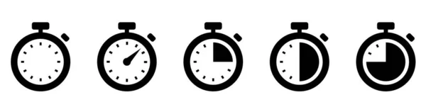 Timers Pictogram Ingesteld Countdown Timer Symbool Timer Stopwatch Collectie Stock — Stockvector