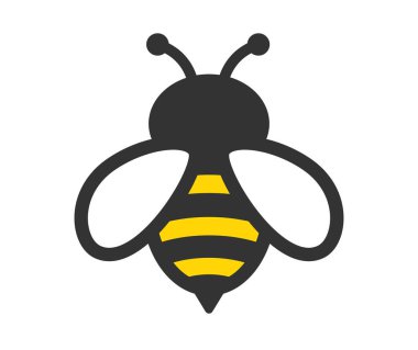 Arı simgesi hazır. Bal, sinek, böcek, uçan, komik, hayvan, doğal, arıcılık - stok vektörü.