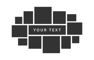 Fotoğraf kolajı şablonu. Beyaz arkaplanda ruh hali ve mozaik resim çerçevesi. Tahta, fotoğraf çerçevesi, fotoğraf montajı, ruh hali tahtası, resimler, albüm - hisse senedi vektörü.