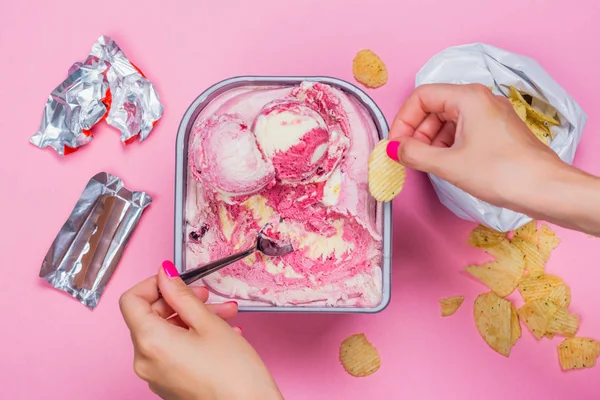 Conceito de transtorno alimentar — Fotografia de Stock