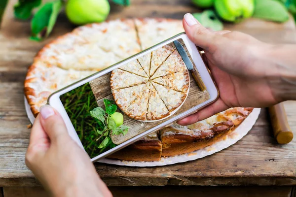 Mobiele schot van appeltaart — Stockfoto