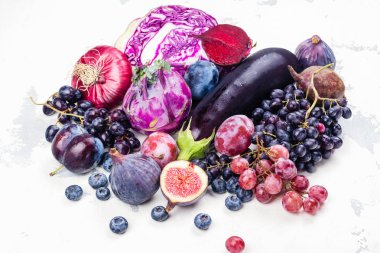 Selection of purple foods clipart