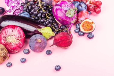 Selection of purple foods clipart