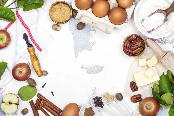 Zutaten für Apfelkuchen — Stockfoto