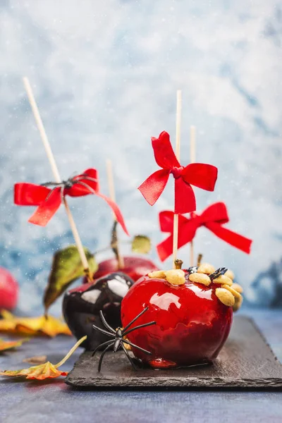 Karamelizované candy jablka — Stock fotografie