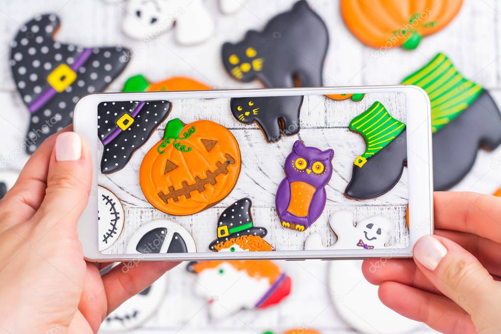 Mobile shot of halloween cookies