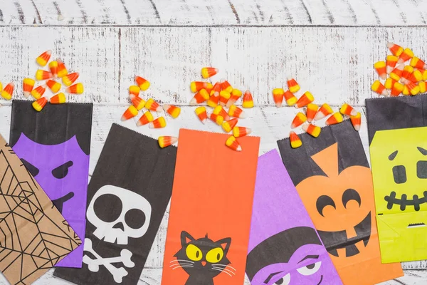 Halloween candy corns and craft bags
