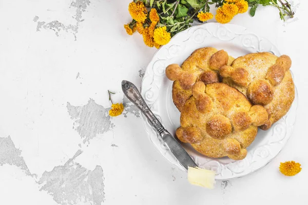 Pan de muerto bread — Stock Photo, Image