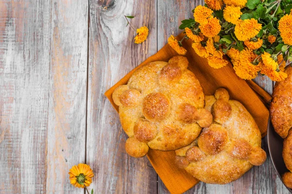 Pão Pan de muerto — Fotografia de Stock