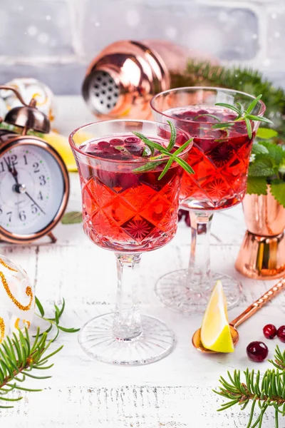 Cocktail di mirtilli rossi con rosmarino — Foto Stock