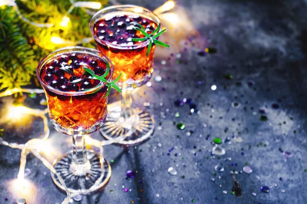 Cranberry cocktail with rosemary — Stock Photo, Image