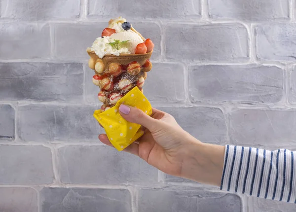 Hong Kong bubble Waffle — Zdjęcie stockowe