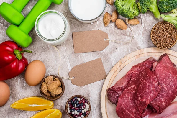 Alimentos para la construcción de músculos —  Fotos de Stock