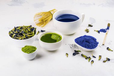 Bezelye butterflly, yeşil matcha çay