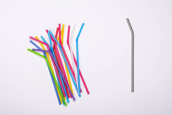 Plastic straws and metal straw