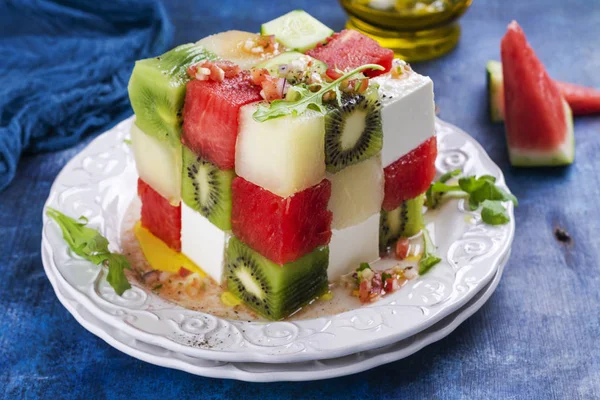 Salade de fruits Rubiks cube — Photo