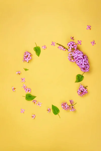 Moldura de flores de lilás, espaço de cópia — Fotografia de Stock