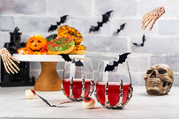 Halloween-Trick oder Party-Tisch — Stockfoto