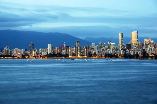 Stormi Nuages Dessus Centre Ville Vancouver Baie English Crépuscule — Photo